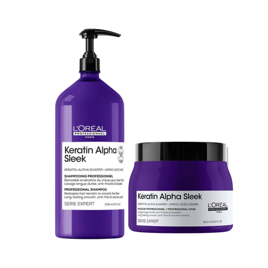 L'oreal Professionnel Keratin Alpha Sleek Shampoo & Mask Supersize Duo