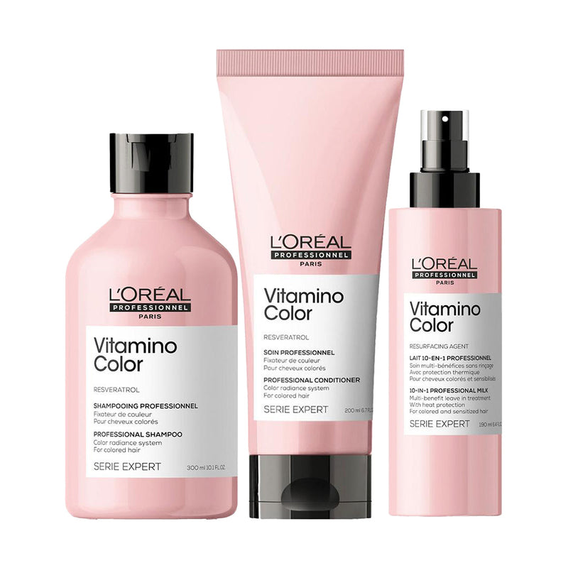 Load image into Gallery viewer, L&#39;oreal Professionnel Vitamino Color Shampoo, Conditioner, 10 in 1 Trio

