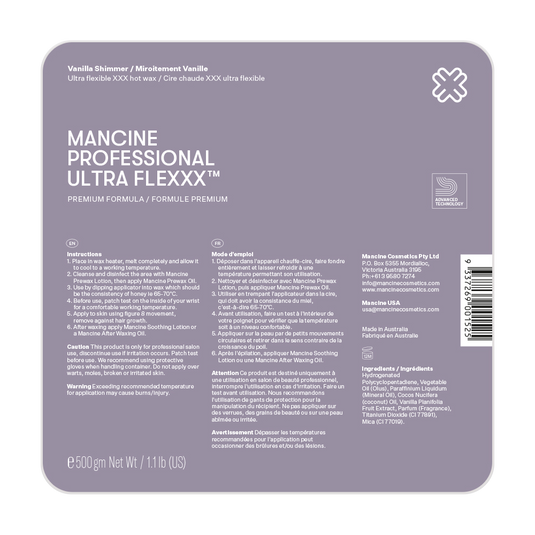 Mancine Vanilla Shimmer Hot Wax 500g