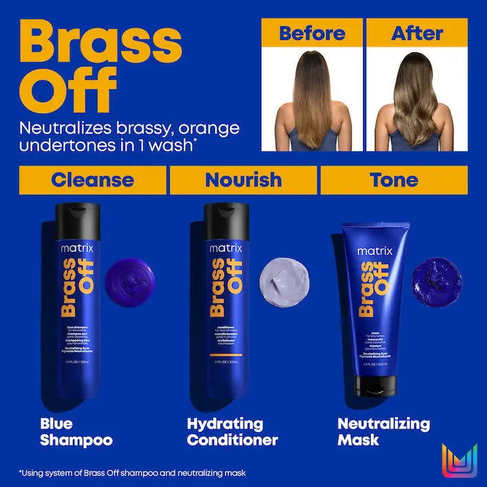 Load image into Gallery viewer, Matrix Total Results Brass Off Blue Toning Shampoo 300ml
