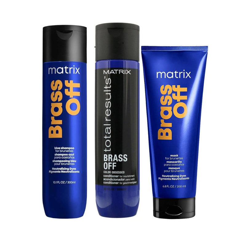 Load image into Gallery viewer, Matrix Total Results Brass Off Shampoo, Conditioner &amp; Mask Trio
