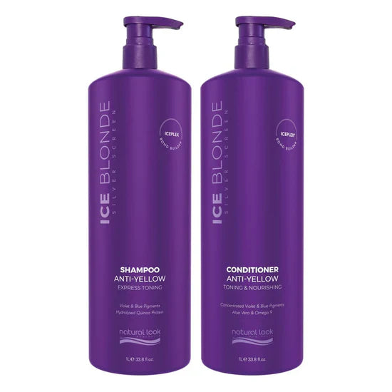 Load image into Gallery viewer, Natural Look Silver Screen Ice Blonde Shampoo &amp; Conditioner 1 Litre
