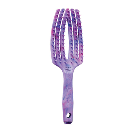 Olivia Garden Curly Hair Single Bristle Brush Purple Splash