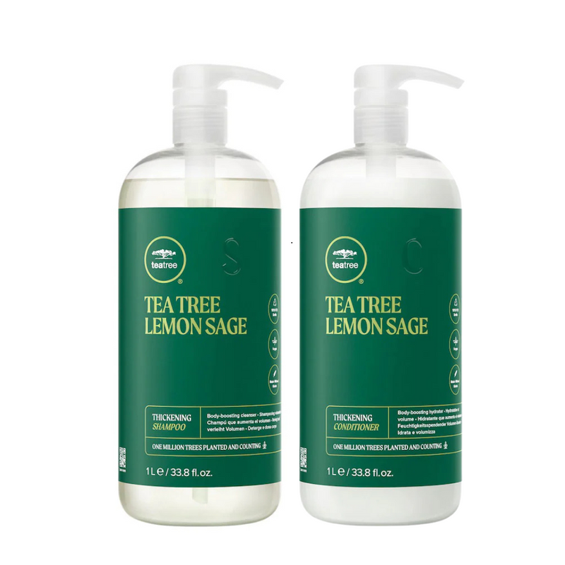 Load image into Gallery viewer, Paul Mitchell Tea Tree Lemon Sage Thickening Shampoo &amp; Conditioner 1 Litre
