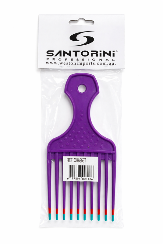 Santorini Afro Comb 2.5 Inch Purple