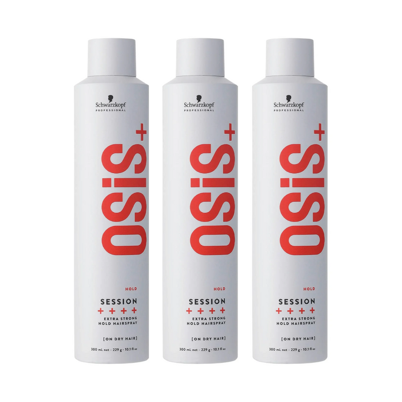 Load image into Gallery viewer, Schwarzkopf OSIS + Session Extra Strong Hold Hairspray 300ml Trio Pack
