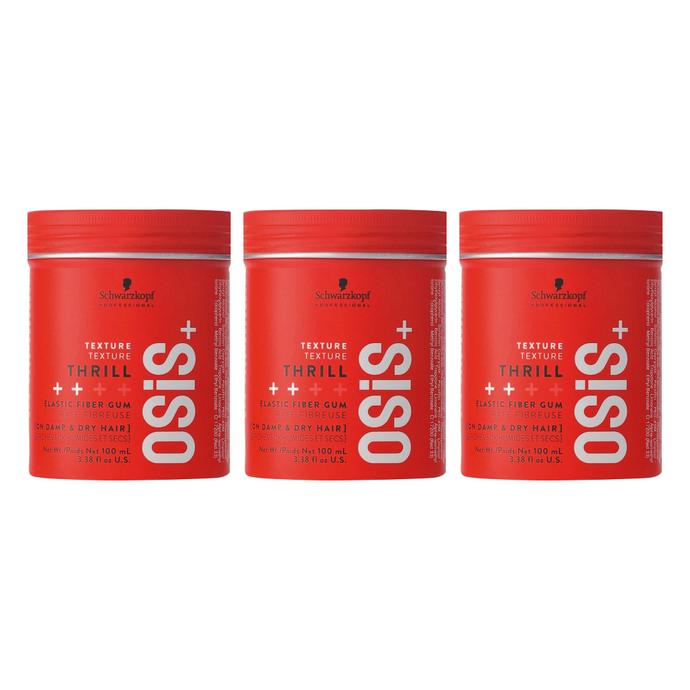 Schwarzkopf OSiS+ Thrill Fibre Gum For Elastic Style Control 100ml Trio Pack