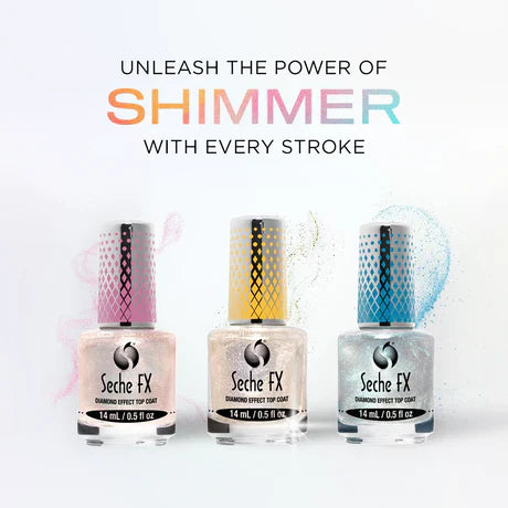 Load image into Gallery viewer, Seche FX Diamond Effect Top Coat Gold 14ml
