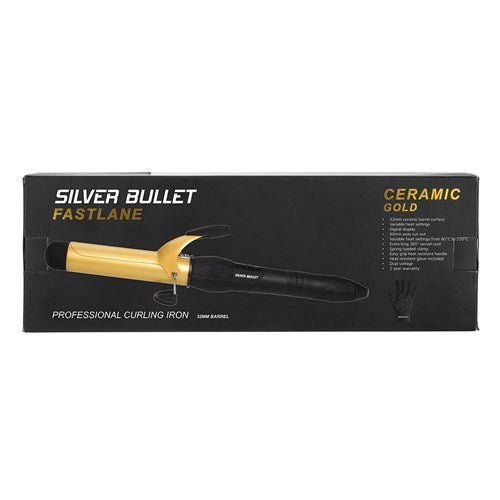 Load image into Gallery viewer, Silver Bullet Fastlane Gold Ceramic 32mm Curling Iron
