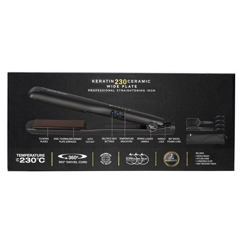 Load image into Gallery viewer, Silver Bullet Keratin 230 Ceramic Tourmaline Wide Plate Hair Straightener
