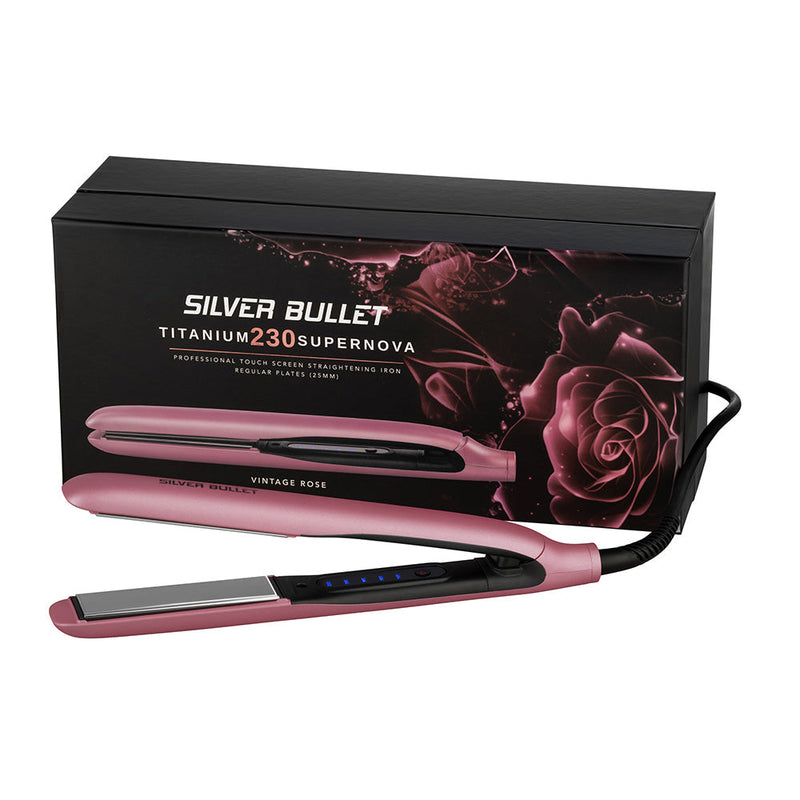 Load image into Gallery viewer, Silver Bullet Titanium 230 Supernova Touch Screen Hair Straightener Vintage Rose
