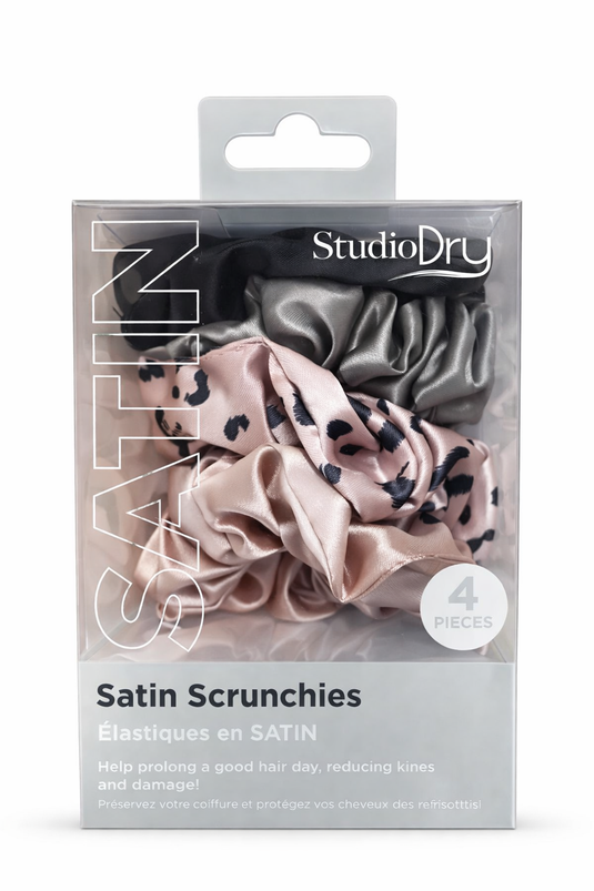 Studio Dry Satin Scrunchies 4 Pieces