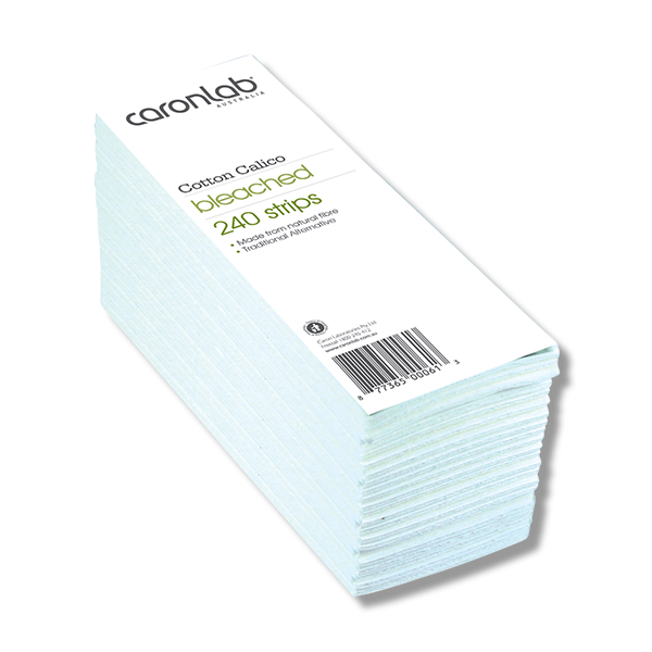 Load image into Gallery viewer, Caronlab Cotton Calico White Strips Bleached 240pk - Beautopia Hair &amp; Beauty
