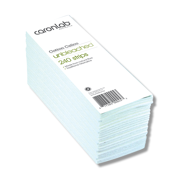 Load image into Gallery viewer, Caronlab Cotton Calico Unbleached Strips 240pk - Beautopia Hair &amp; Beauty
