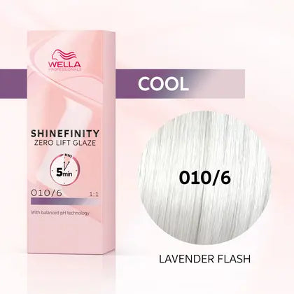 Load image into Gallery viewer, Wella Shinefinity 010/6 Lightest Blonde Violet (Lavender Flash) 60ml
