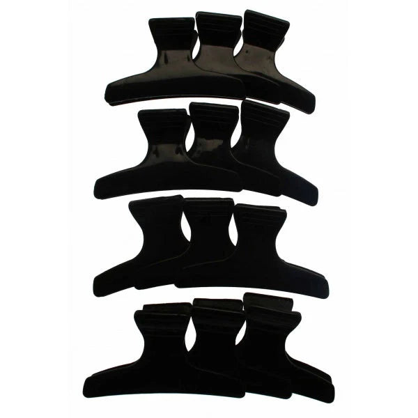 Load image into Gallery viewer, Santorini Butterfly Clips Black 12 pack

