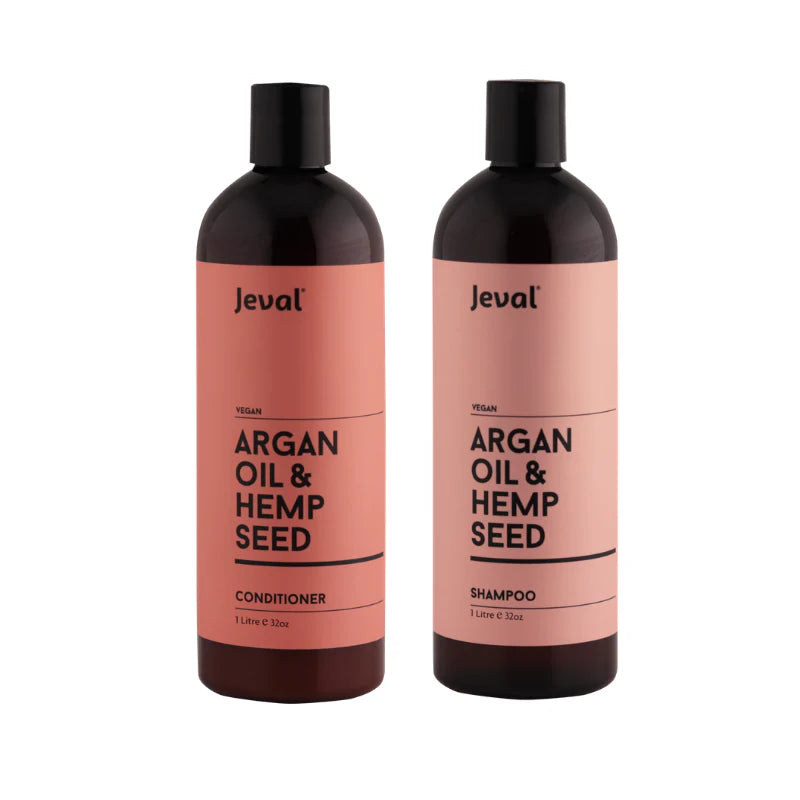Load image into Gallery viewer, Jeval Infusions Argan Oil &amp; Hemp Seed Shampoo and Conditioner 1 Litre
