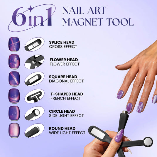 Absolute New York 6 in 1 Nail Art Magnet Tool Black