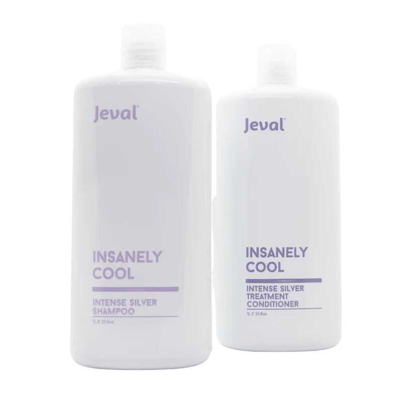 Load image into Gallery viewer, Jeval Insanely Cool Intense Silver Shampoo &amp; Treatment Conditioner 1 litre
