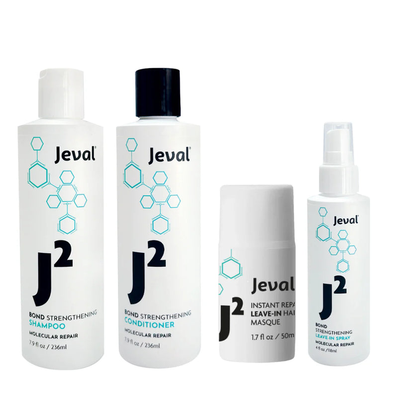 Load image into Gallery viewer, Jeval J2 Bond Strengthening Shampoo, Conditioner, Masque &amp; Spray Quad
