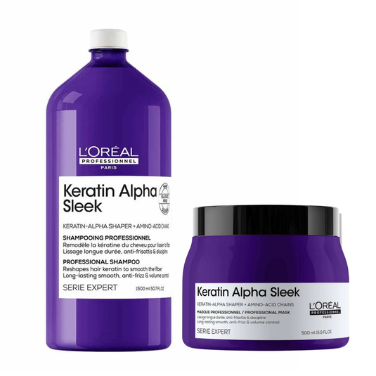 L'oreal Professionnel Keratin Alpha Sleek Shampoo & Mask Supersize Duo