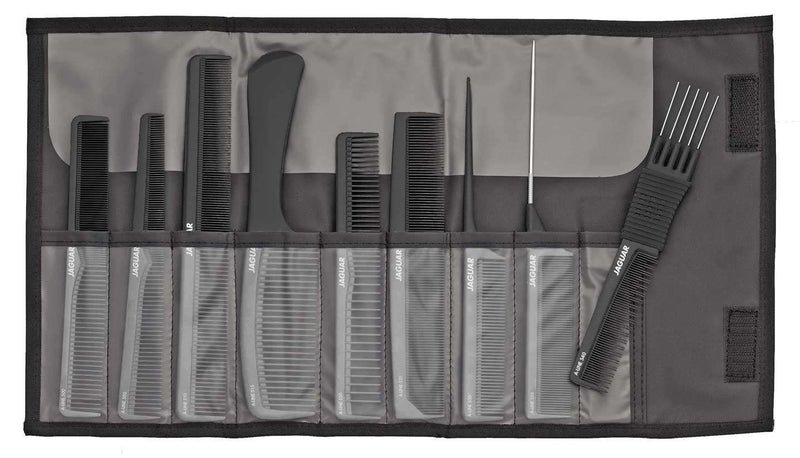 Load image into Gallery viewer, Jaguar Ionic 9 Piece Comb Set with Case Black
