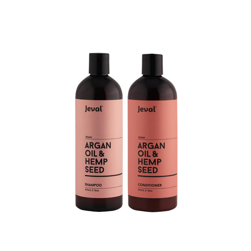 Load image into Gallery viewer, Jeval Infusions Argan Oil &amp; Hemp Seed Shampoo &amp; Conditioner Duo Pack 473ml - Beautopia Hair &amp; Beauty
